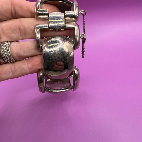 Vintage Silver Linked Cuff Bracelet. Small - Picture 5 of 8